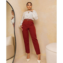CALÇA FEMININA ALFAIATARIA CINTURA ALTA COM ZÍPER NA LATERAL SOCIAL SLIM