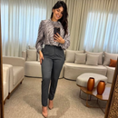 CALÇA FEMININA ALFAIATARIA CINTURA ALTA COM ZÍPER NA LATERAL SOCIAL SLIM