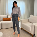 CALÇA FEMININA ALFAIATARIA CINTURA ALTA COM ZÍPER NA LATERAL SOCIAL SLIM