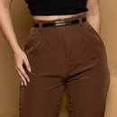 CALÇA FEMININA ALFAIATARIA CINTURA ALTA COM ZÍPER NA LATERAL SOCIAL SLIM