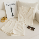 CONJUNTO FEMININO SOCIAL VERSATIL - COLETE E SHORT ELEGANTE
