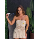 Vestido de crochê com fio 100% algodão sob medida