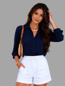 Camisa Feminina Viscolinho Premium Manga Longa • Social Casual • P M G GG