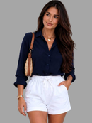 Camisa Feminina Viscolinho Premium Manga Longa • Social Casual • P M G GG