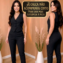CALÇA FEMININA ALFAIATARIA CINTURA ALTA COM ZÍPER NA LATERAL SOCIAL SLIM