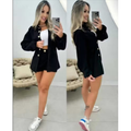 Conjunto Feminino Elegante Blazer + Short Azul bebe Estilo Social Chic Moda 2026