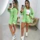 Conjunto Feminino Elegante Blazer + Short Azul bebe Estilo Social Chic Moda 2026